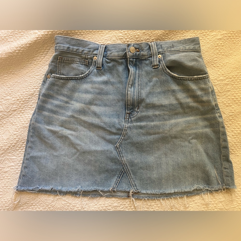 MADEWELL Rigid Denim A-Line Mini Skirt in Lovell Wash Size 30